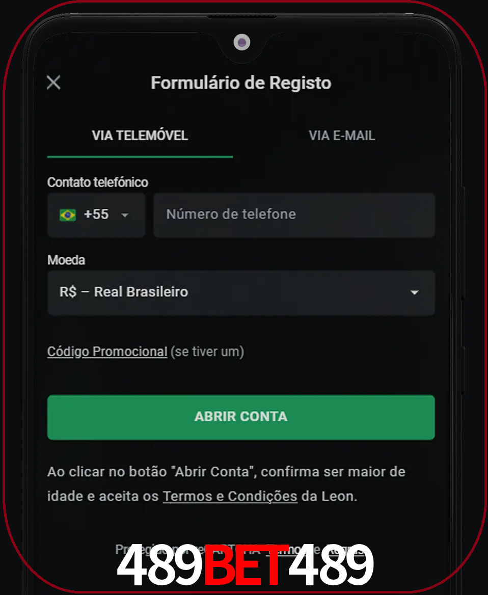 Abra o aplicativo e inicie o processo de registro.